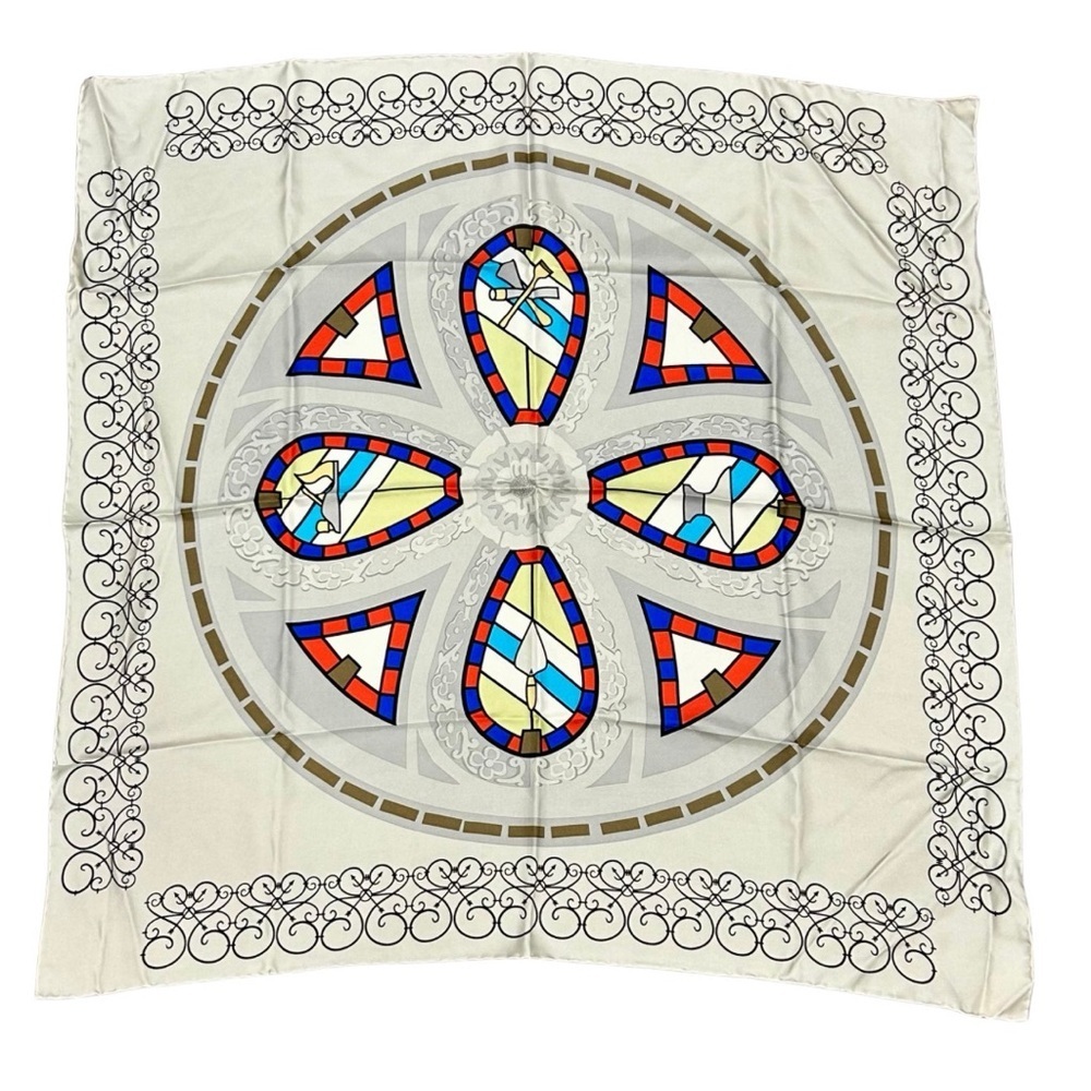 Rah-Rah Collection 100% Silk Scarf – Stained Glass Window Print